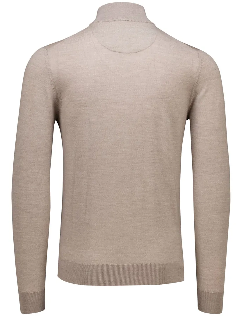Cavallaro Napoli Saronno full zip vest beige merinowol