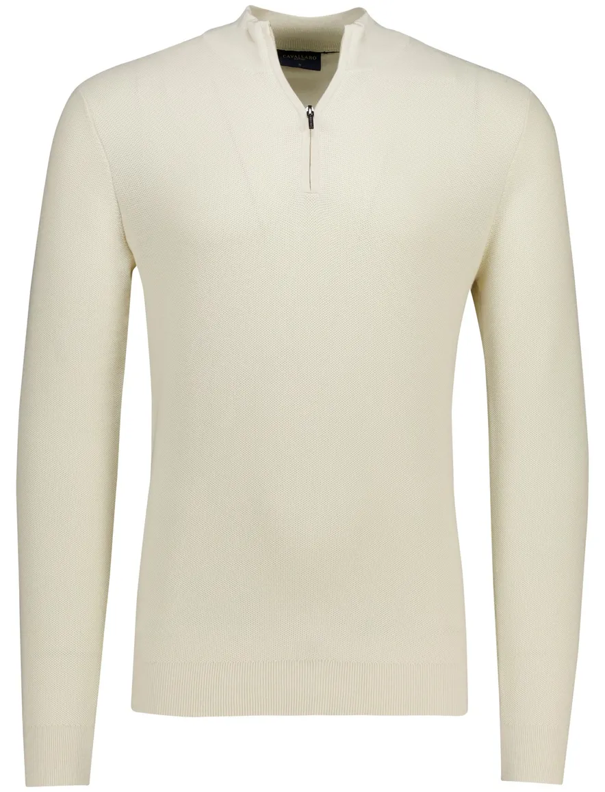 Cavallaro Napoli Pulciano half zip trui off white