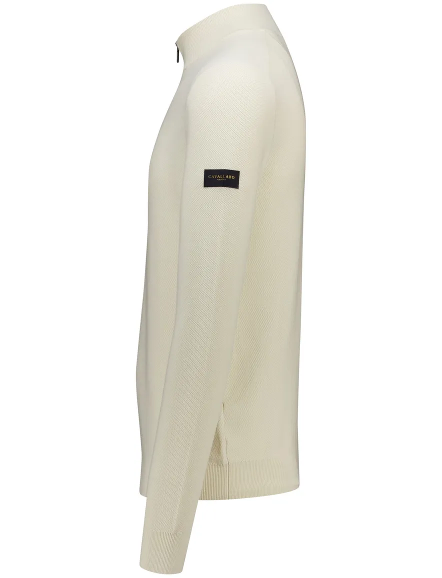 Cavallaro Napoli Pulciano half zip trui off white