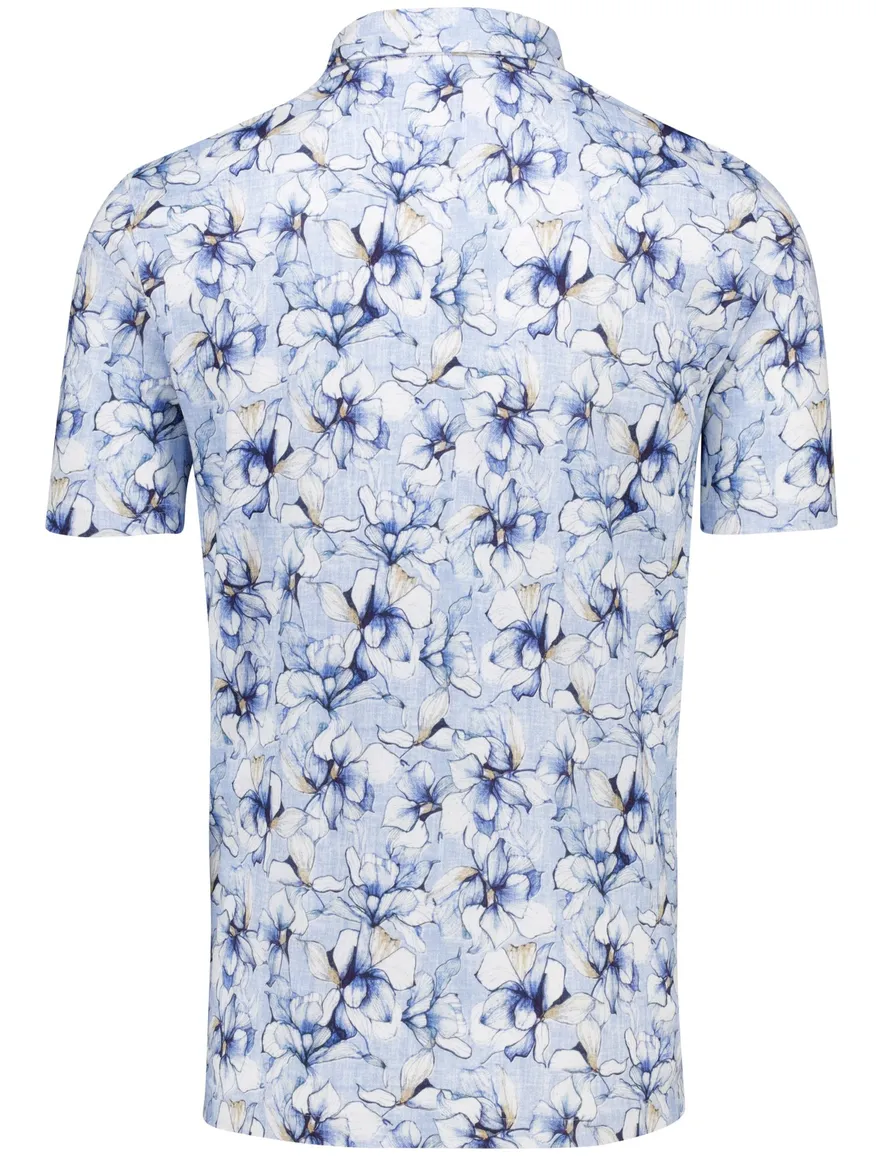Eden Valley polo blauw geprint