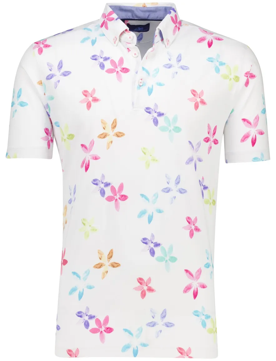 Eden Valley polo wit regular fit korte mouw