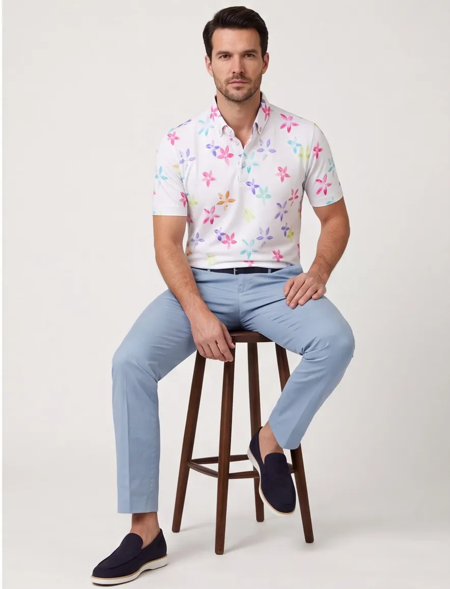 Eden Valley polo wit regular fit korte mouw katoen