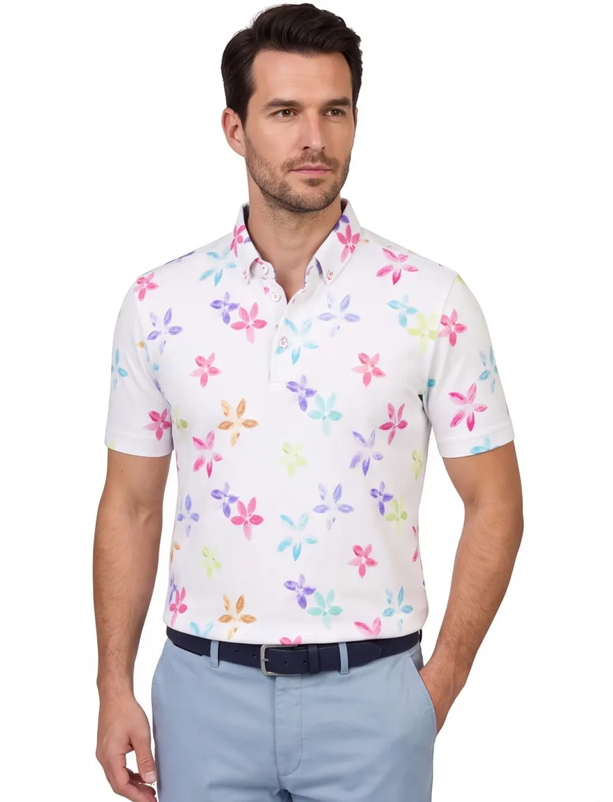 Eden Valley polo wit regular fit korte mouw katoen
