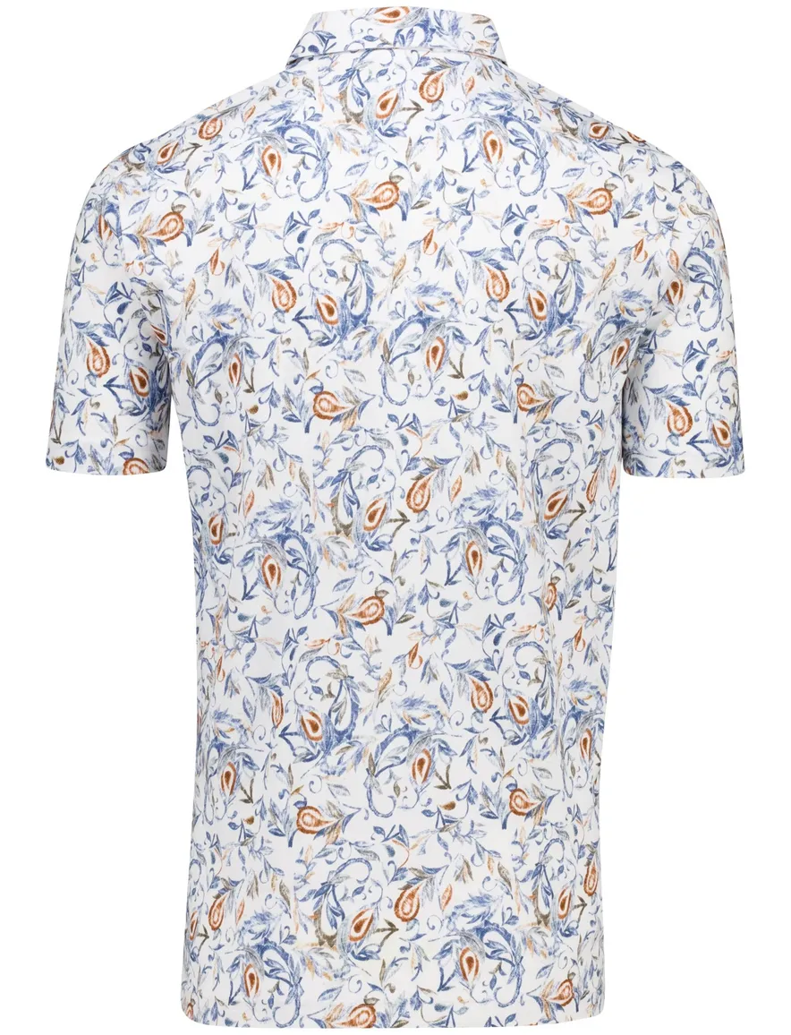 Eden Valley polo blauw geprint regular fit pique