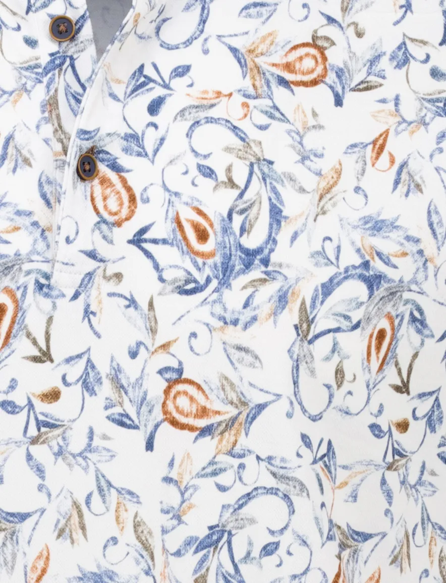 Eden Valley polo blauw geprint regular fit pique
