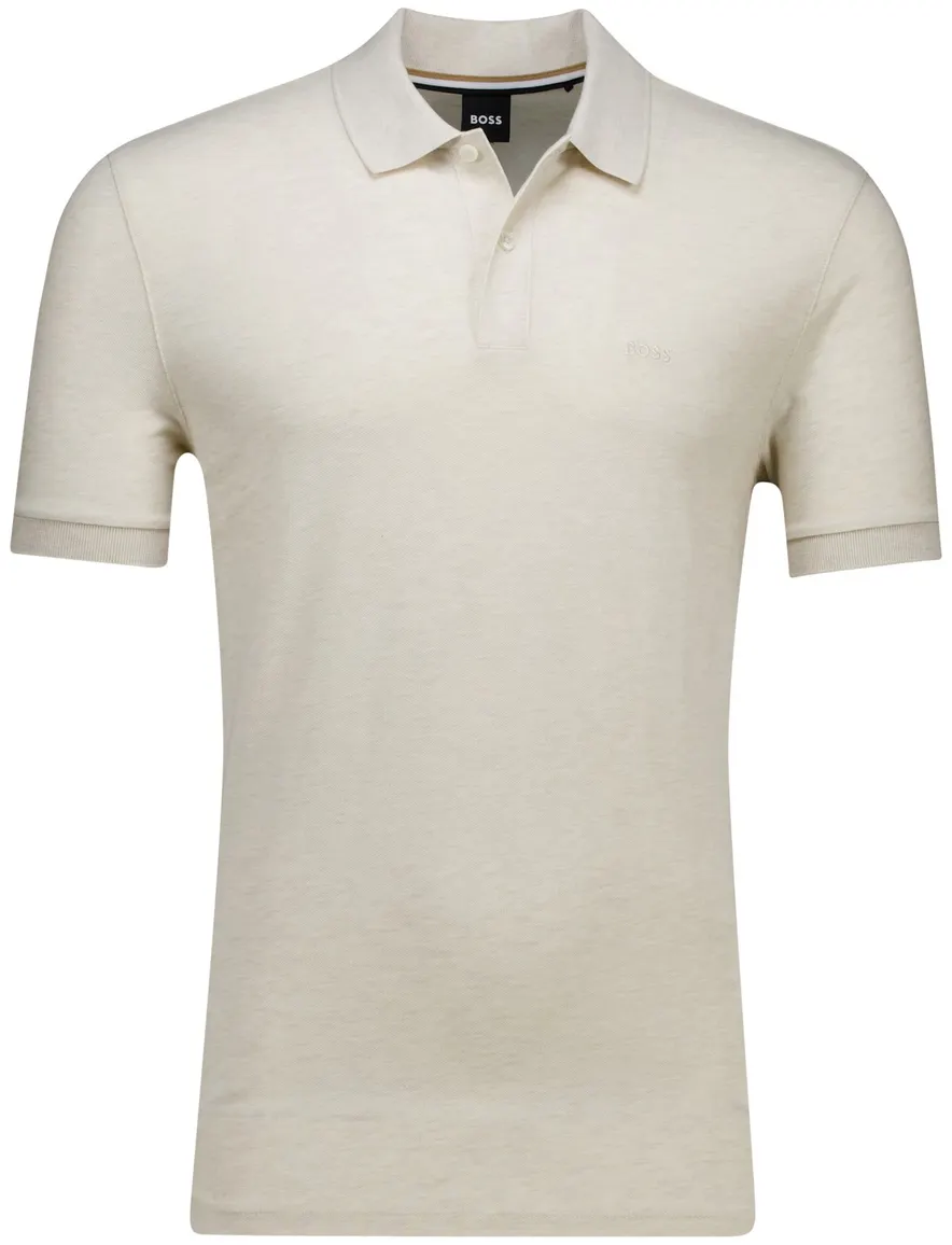 Hugo Boss Black Pallas pique polo beige katoen