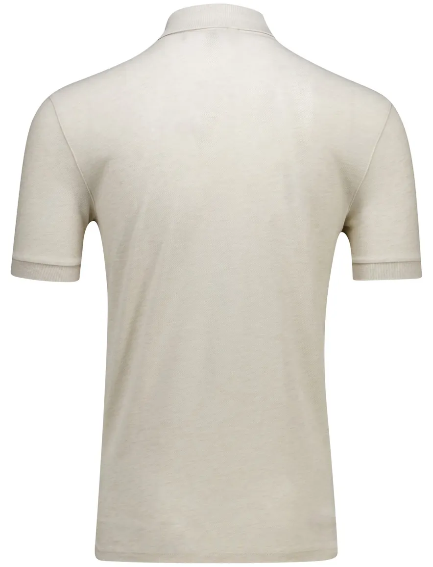 Hugo Boss Black Pallas pique polo beige katoen