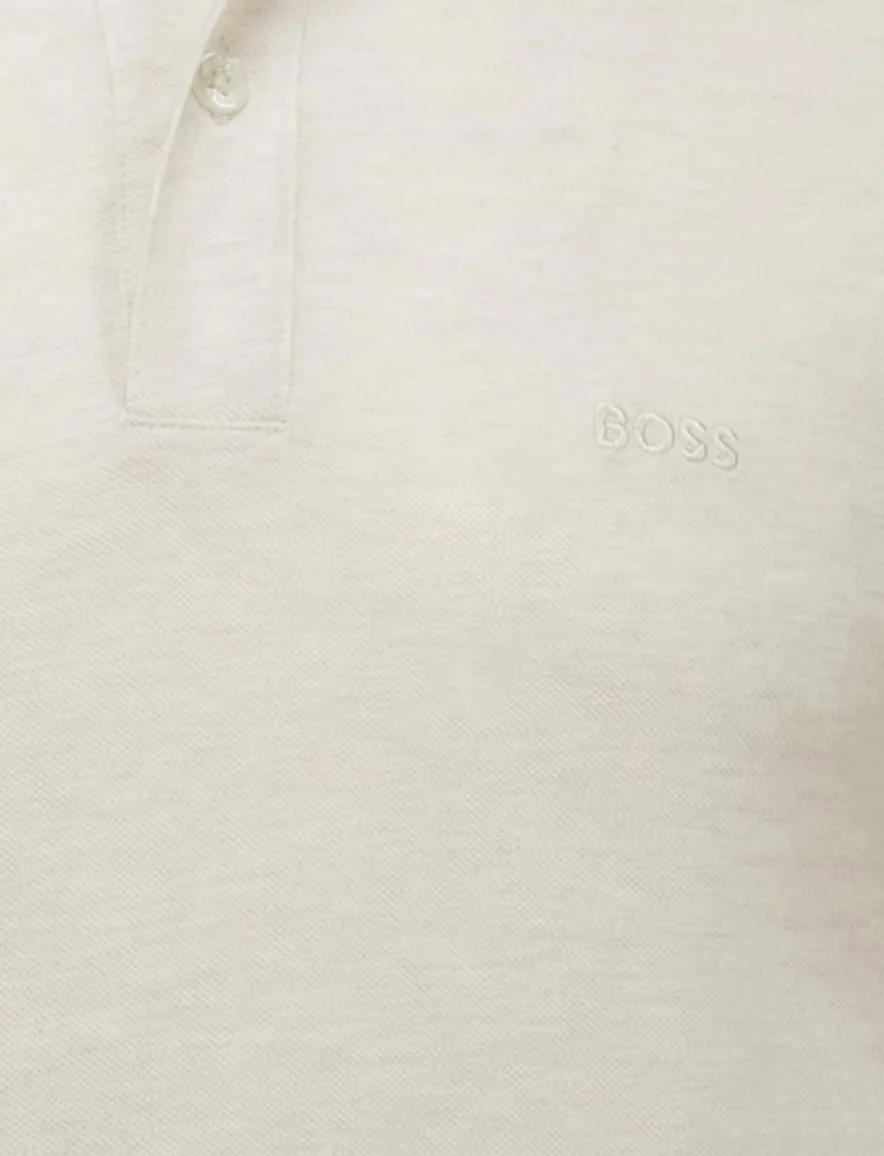Boss Black Pallas pique polo beige katoen normale fit