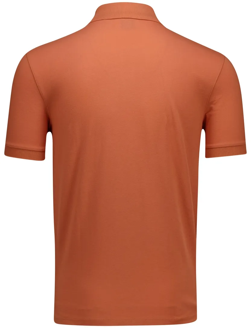 katoenen Boss Black Pallas pique polo oranje effen