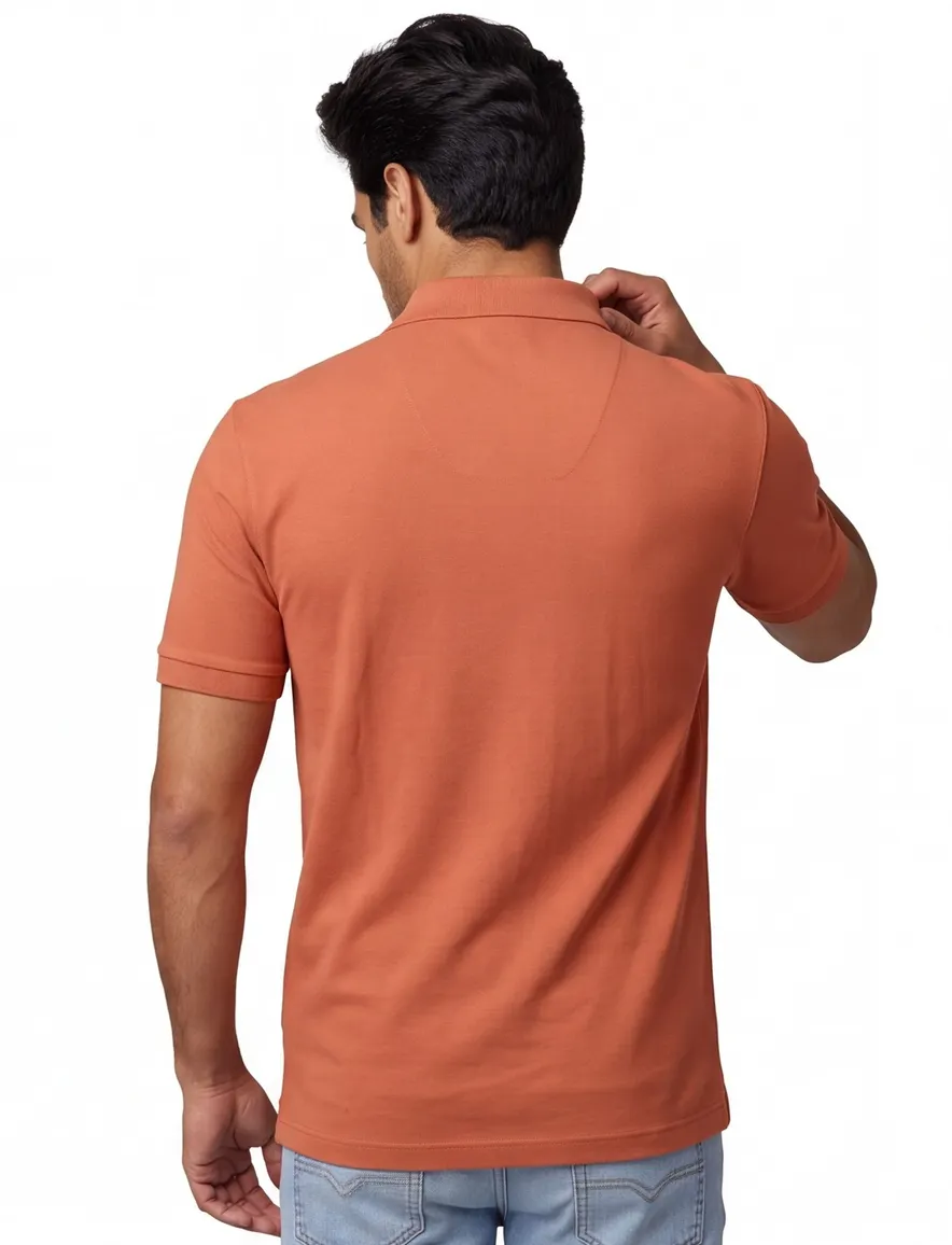 Boss Black Pallas pique polo korte mouw oranje normale fit