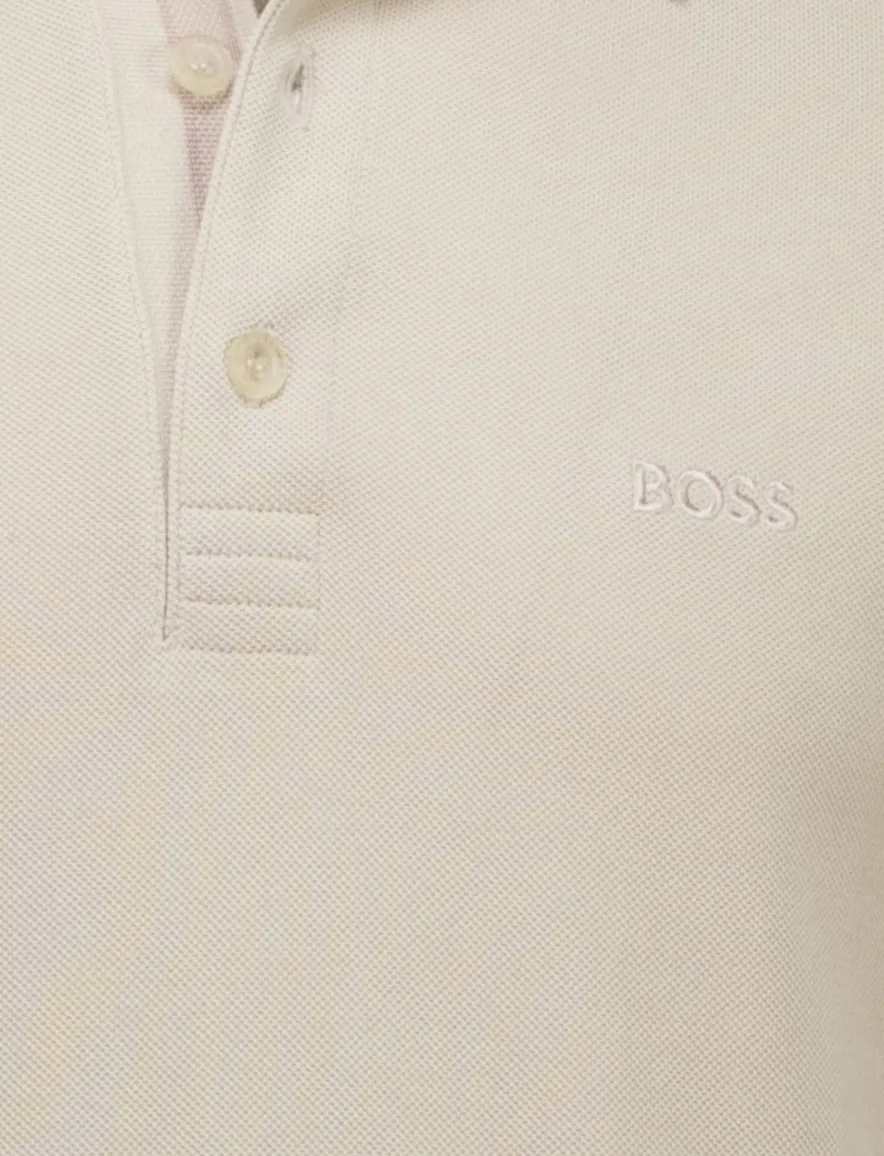 Boss Green Paddy normale fit effen beige katoen
