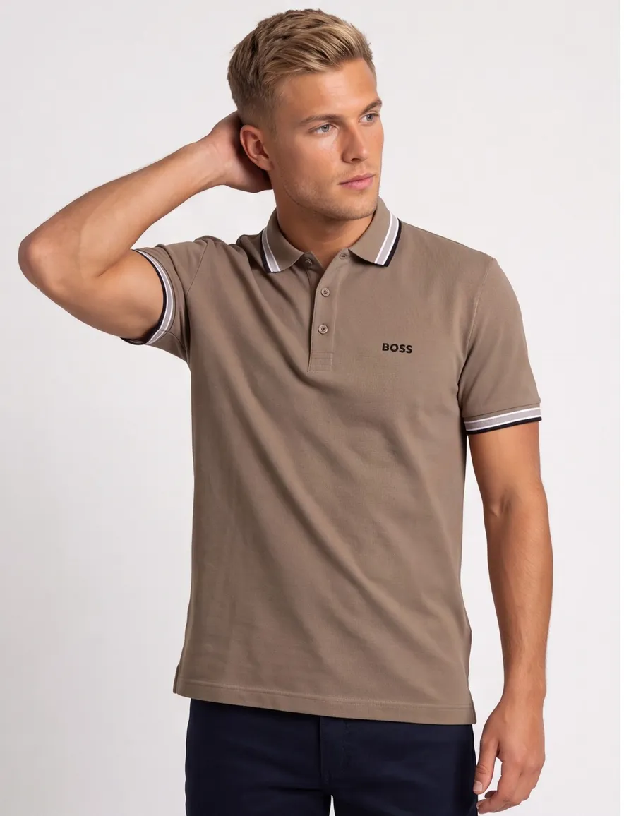 BOSS Green poloshirt bruin