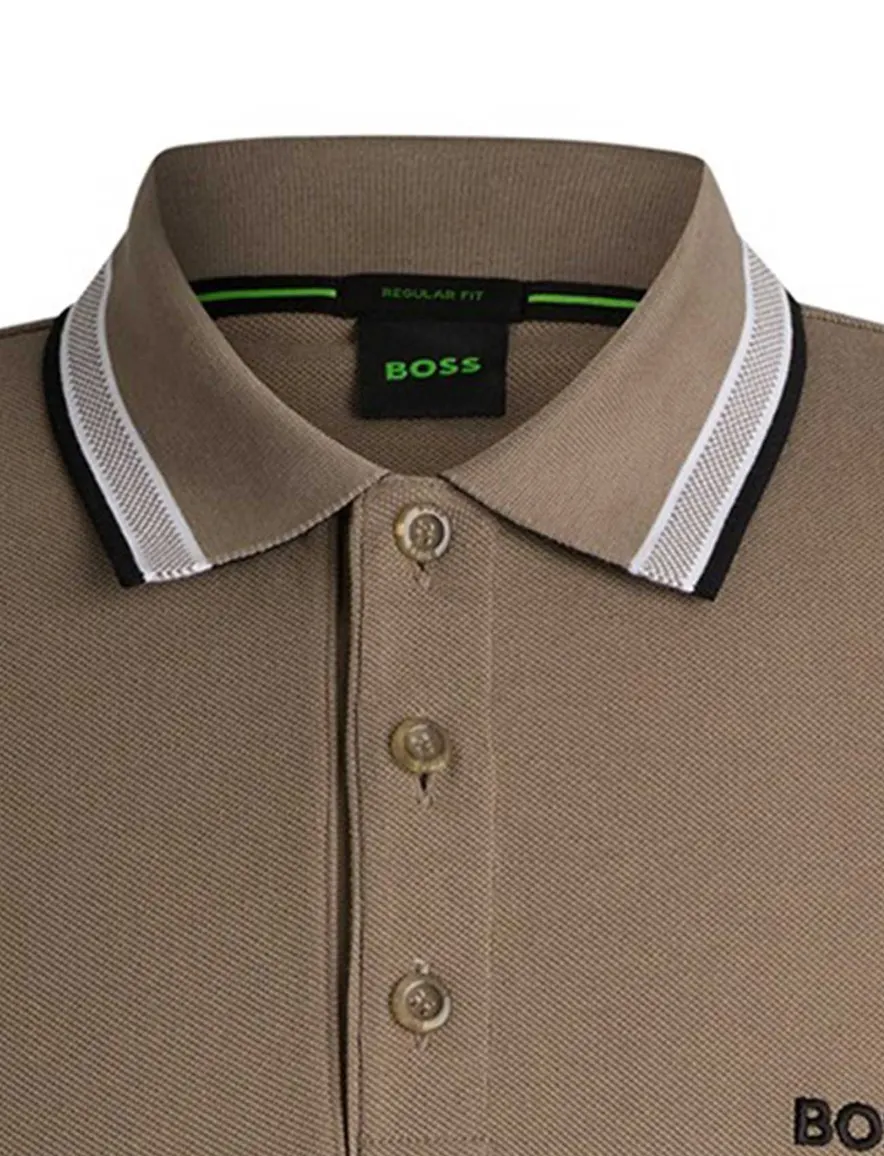 BOSS Green Paddy poloshirt bruin katoen