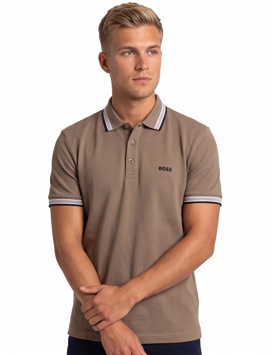 BOSS Green poloshirt bruin