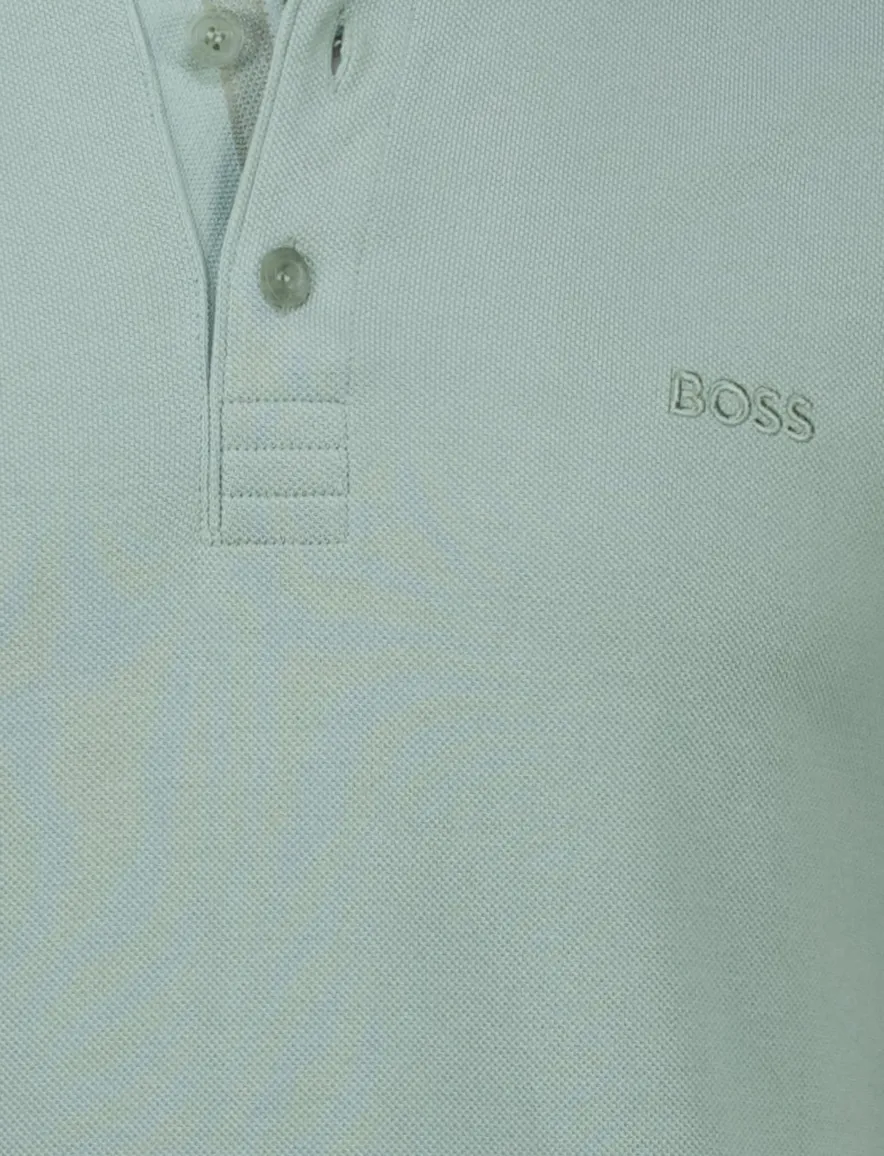 Boss Green Paddy polo effen groen katoen normale fit