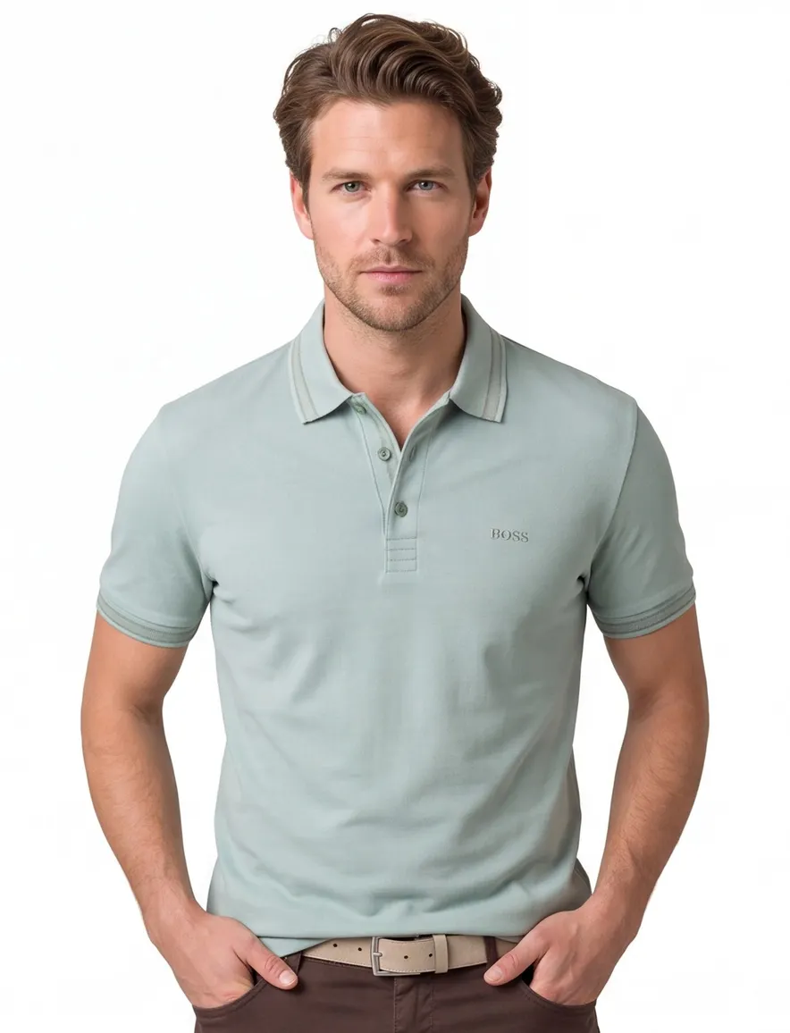 Boss Green Paddy polo effen groen katoen normale fit