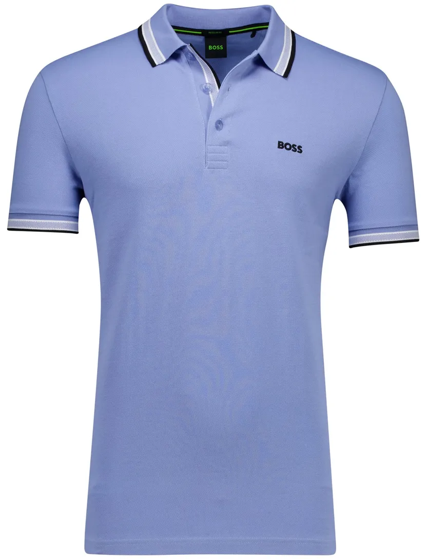 Boss Green Paddy effen blauw normale fit katoen