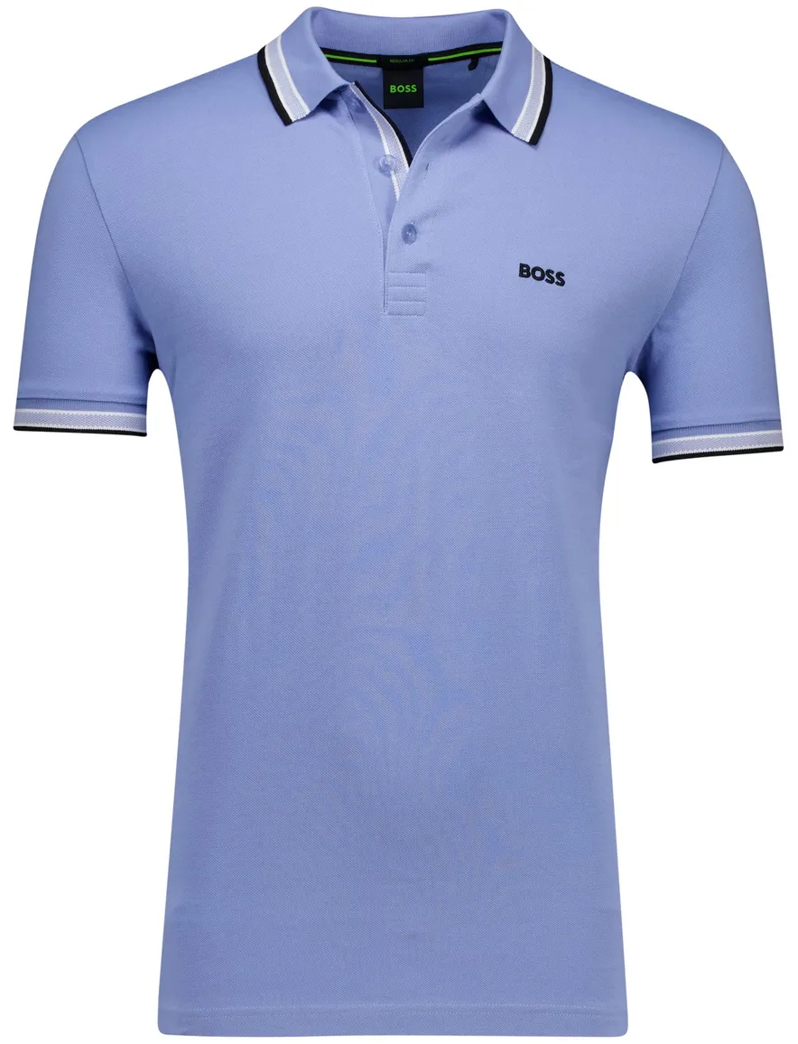 Boss Green Paddy normale fit blauw effen katoen