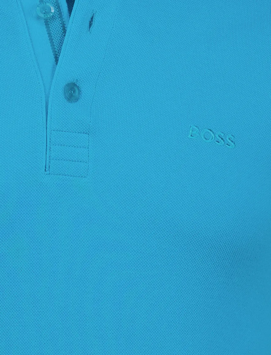 Boss Green polo blauw effen