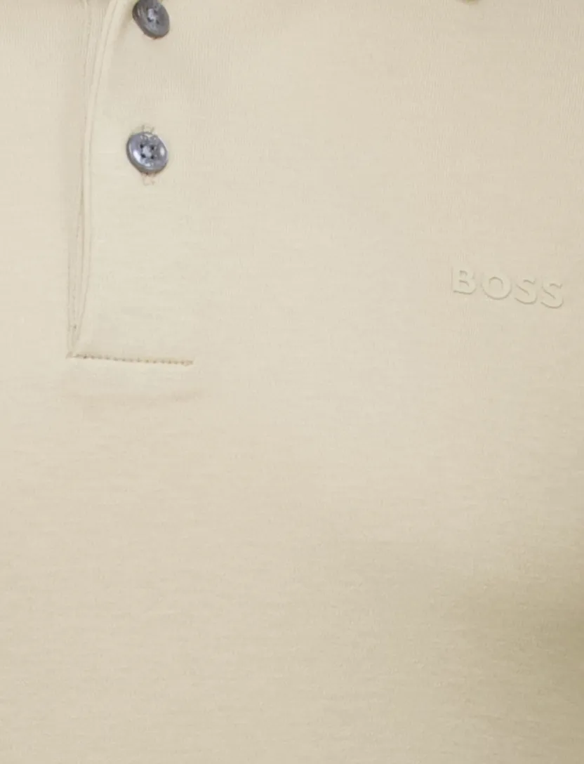 Boss Black Palosh polo beige effen korte mouw