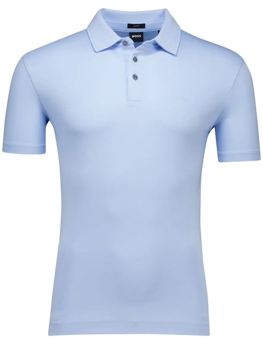 Boss Black Palosh polo lichtblauw jersey
