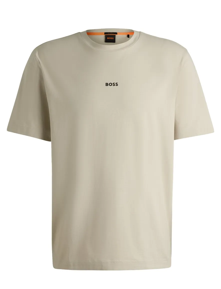 Boss Orange TChup effen beige normale fit katoen