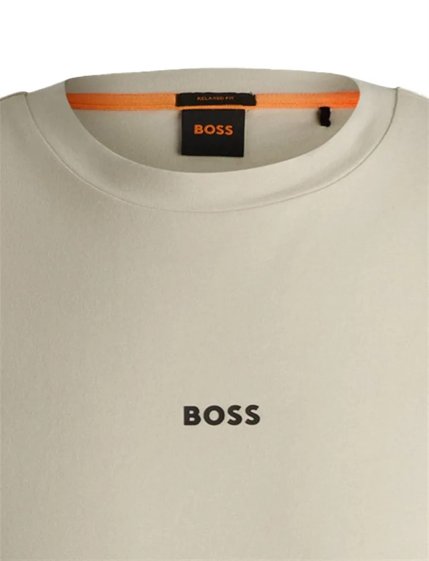 Boss Orange TChup effen beige normale fit katoen
