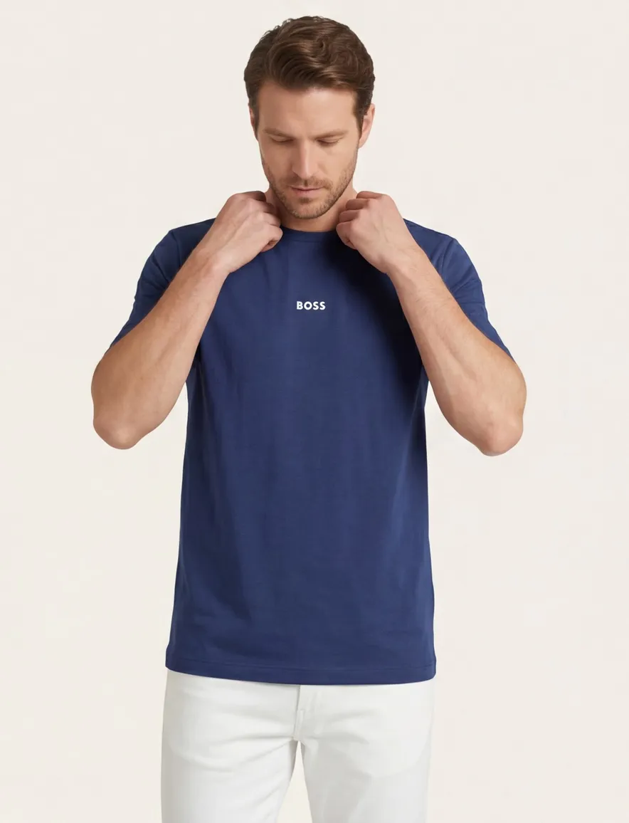 Boss Orange T-shirt Tap blauw ronde hals