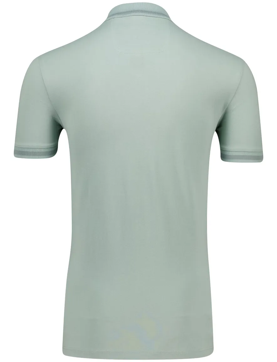 Boss Green polo groen effen korte mouw normale fit katoen