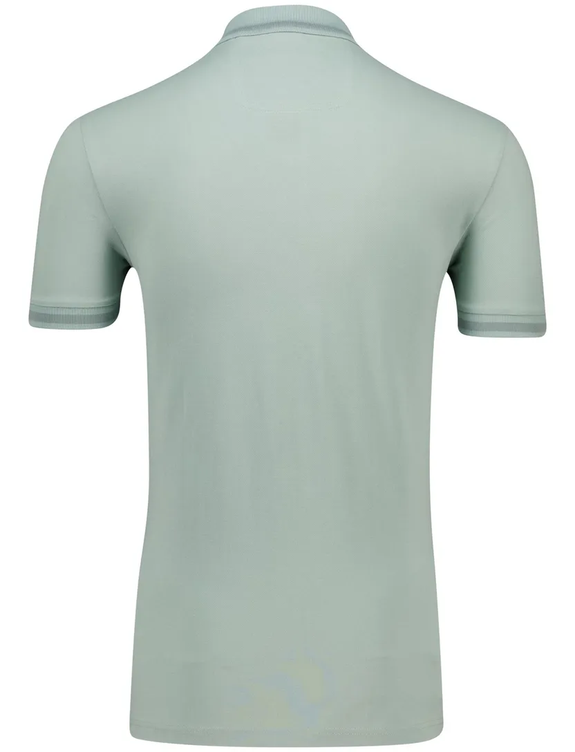 katoenen Boss Green polo groen effen stretch korte mouw