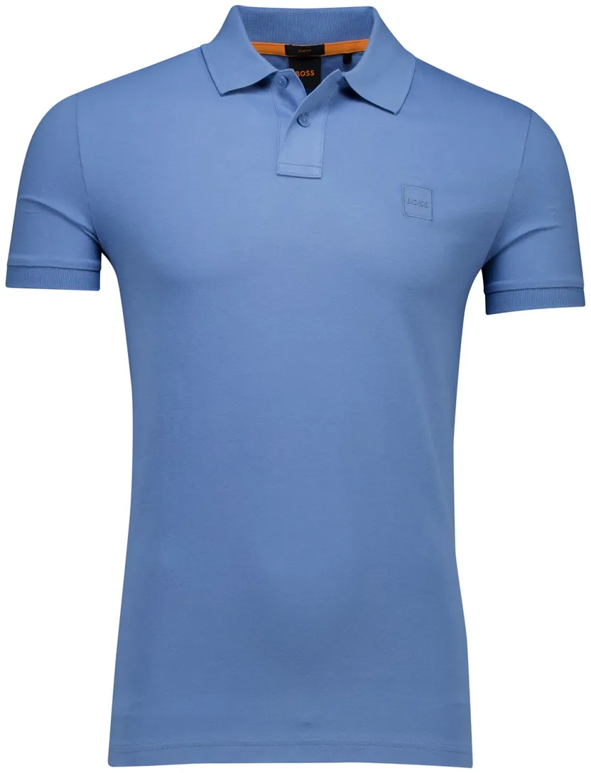 Boss Orange polo Passenger middenblauw effen