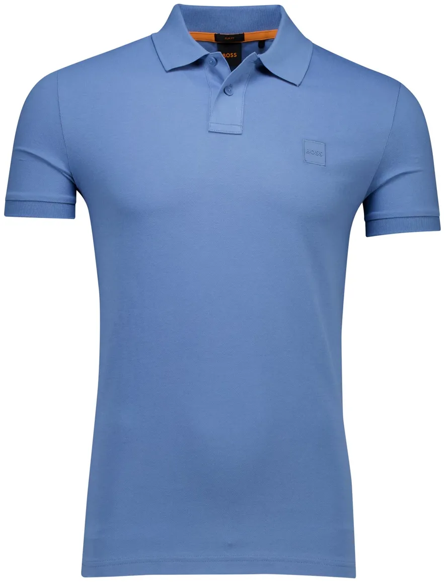 Boss Orange polo Passenger middenblauw slim fit
