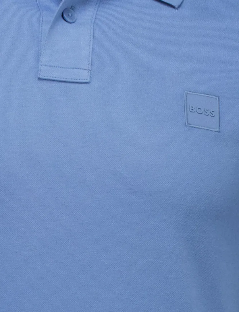 Boss Orange polo Passenger middenblauw effen