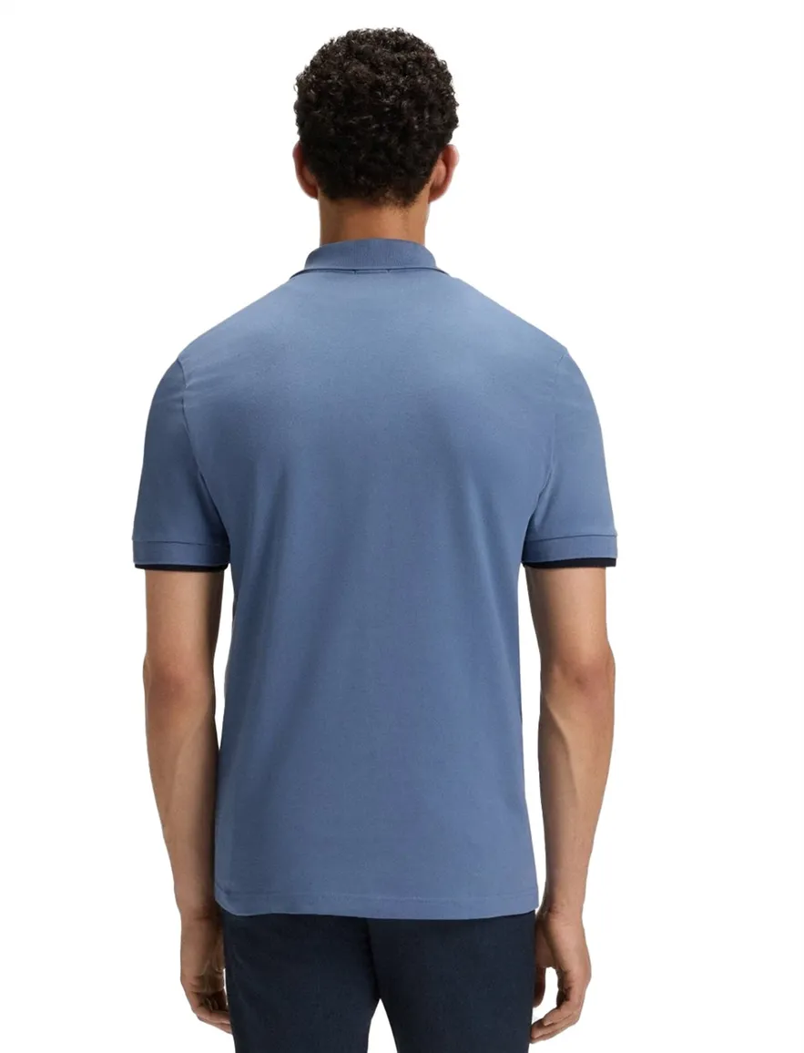 Boss Orange polo Passenger middenblauw slim fit