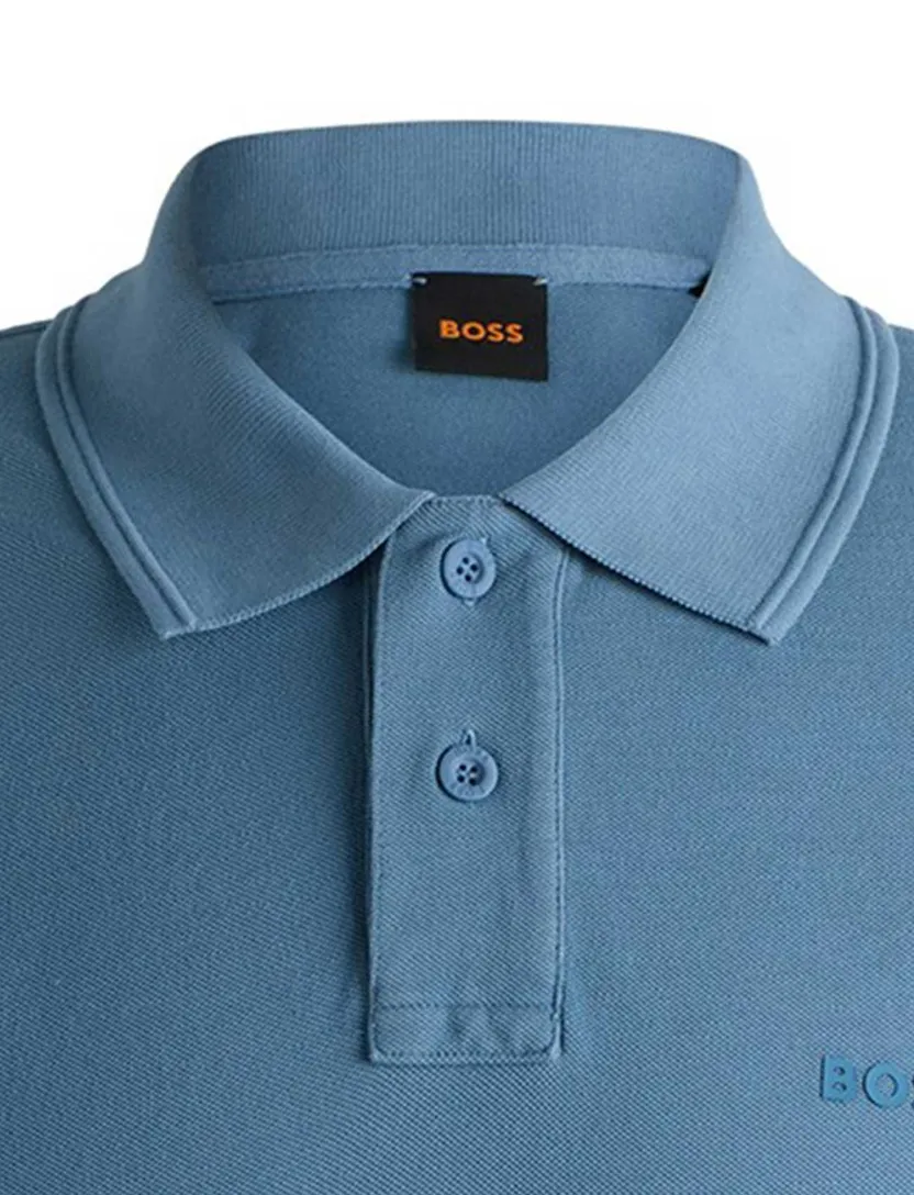 BOSS Orange poloshirt blauw 2-knoops