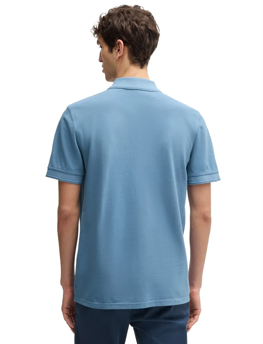 BOSS Orange Prime poloshirt blauw effen