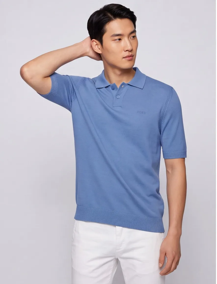 Hugo Boss Orange Asac P polo blauw met boord