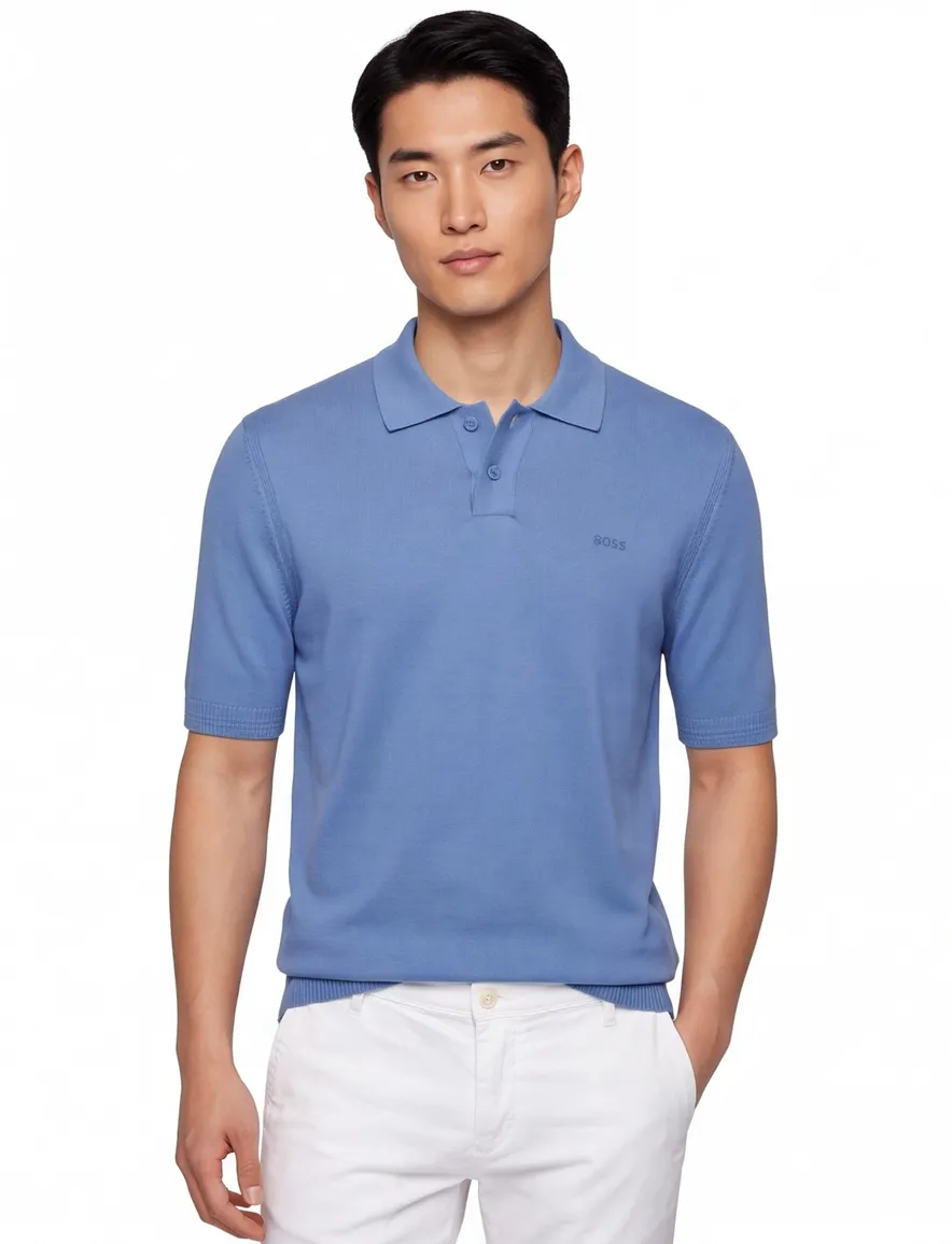 Hugo Boss Orange polo blauw 2-knoops