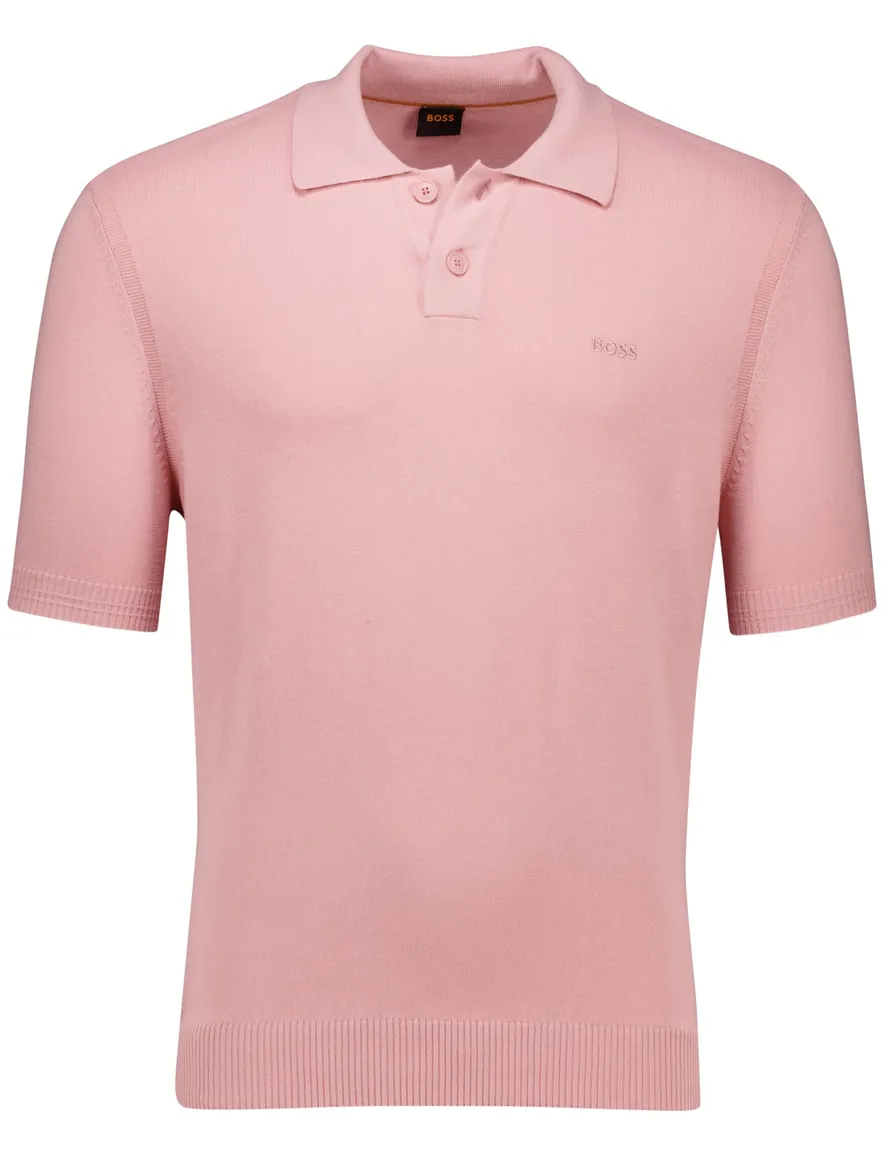 Hugo Boss Orange polo roze met boord
