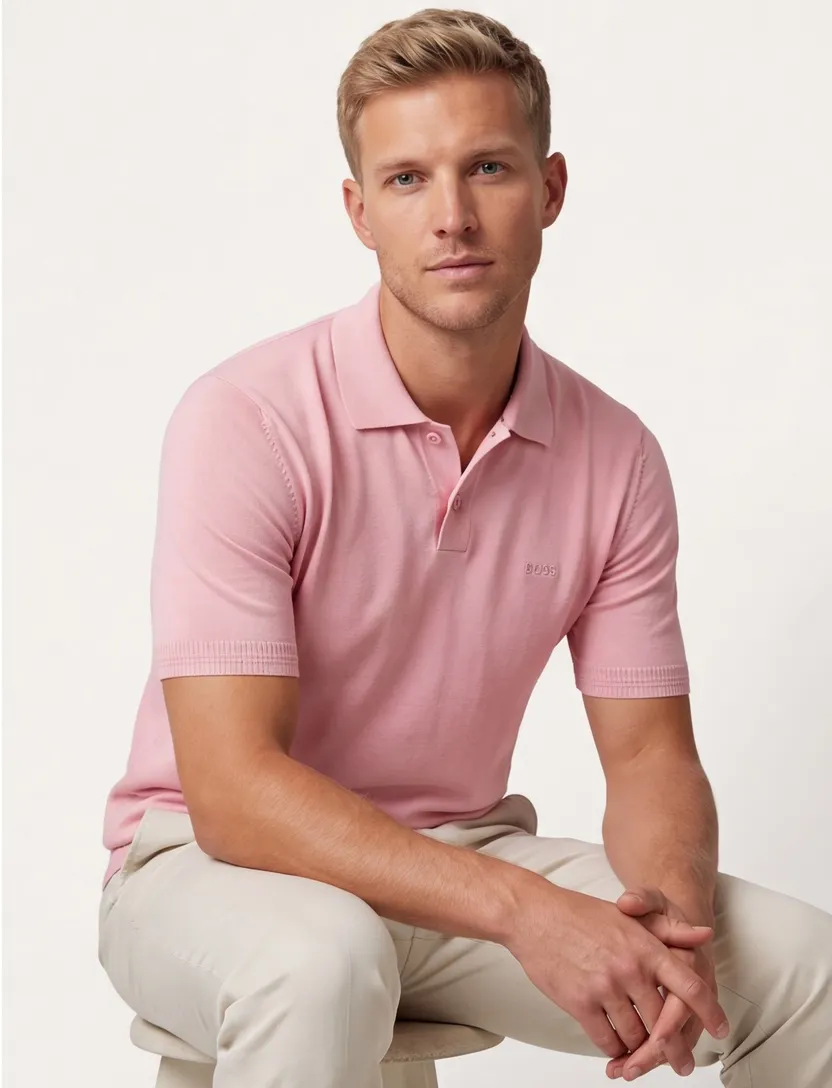 roze Hugo Boss Orange Asac P polo met boord