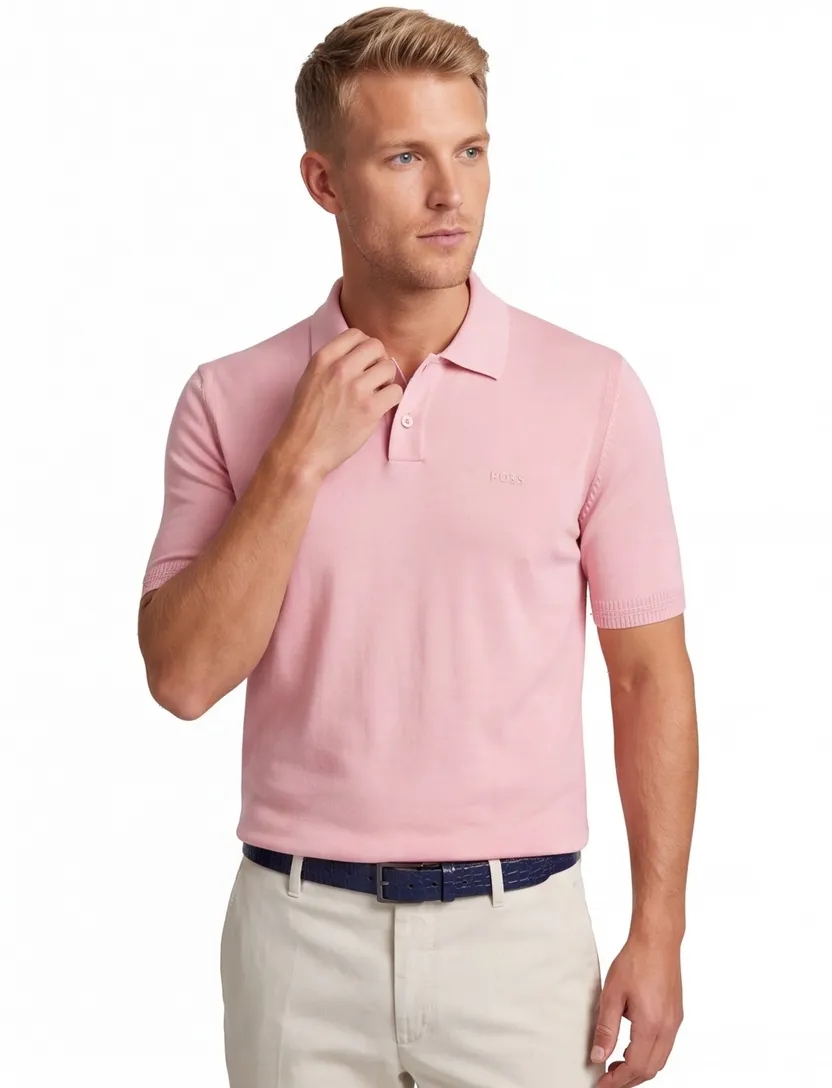 roze Hugo Boss Orange Asac P polo met boord