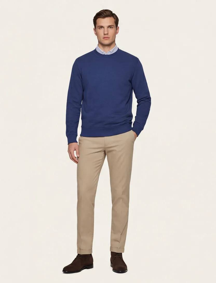 Hugo Boss Orange We Dye trui blauw effen