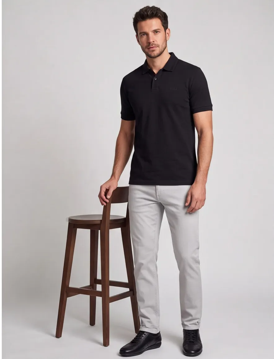 Boss Orange Polo Interlock zwart