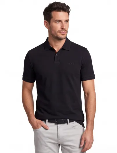 Hugo Boss Boss Orange Polo Interlock zwart