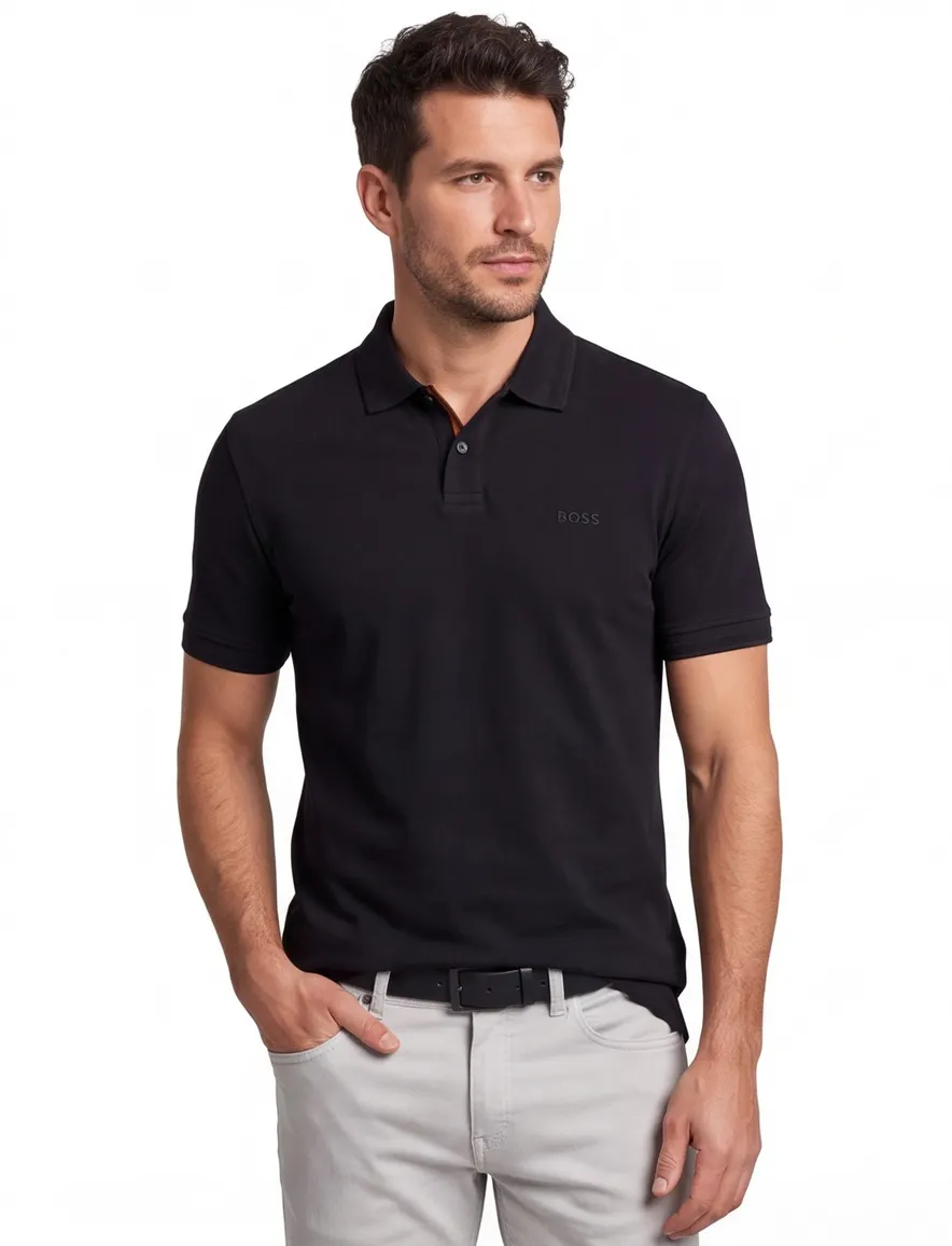 Boss Orange Polo Interlock zwart