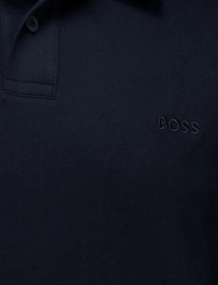 BOSS polo korte mouw donkerblauw PE Interlock