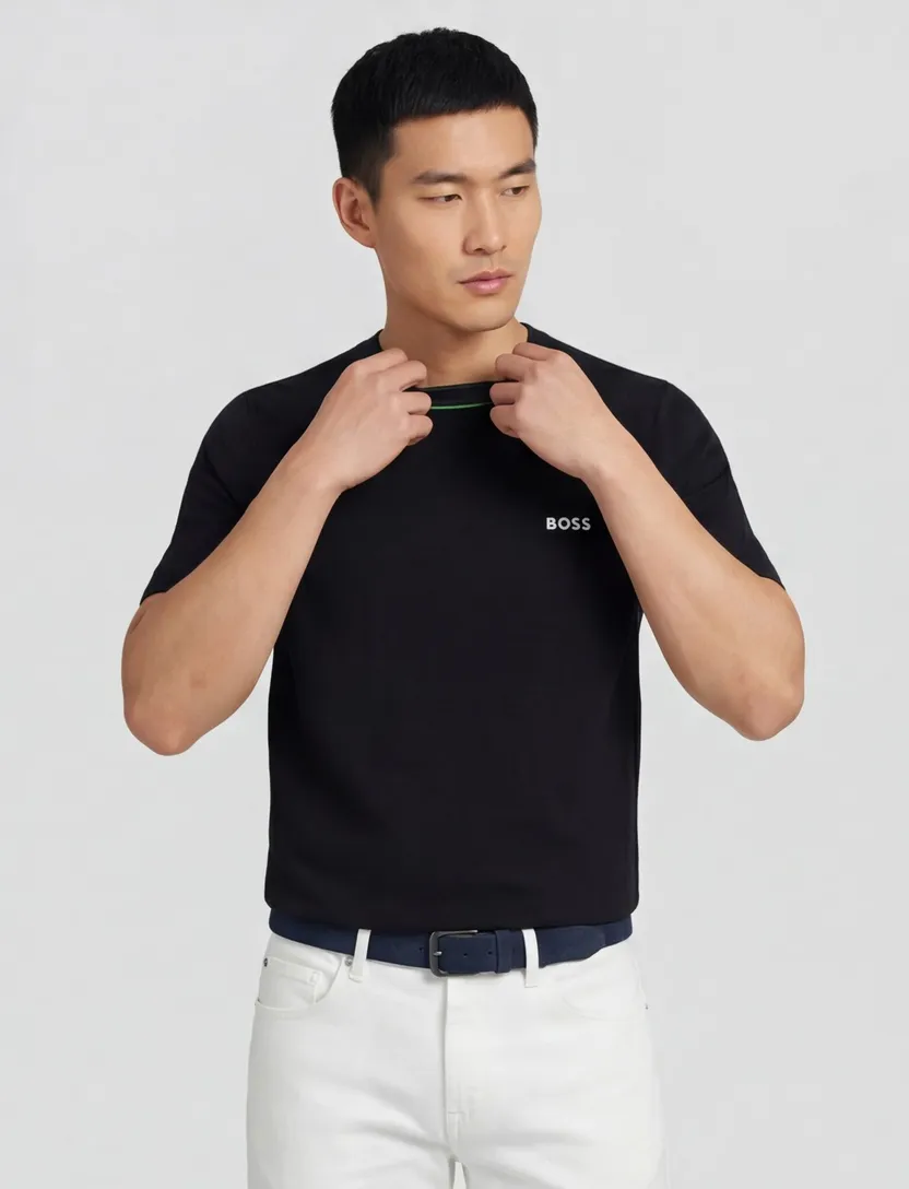 Boss Green Momentum Lite t-shirt zwart korte mouw