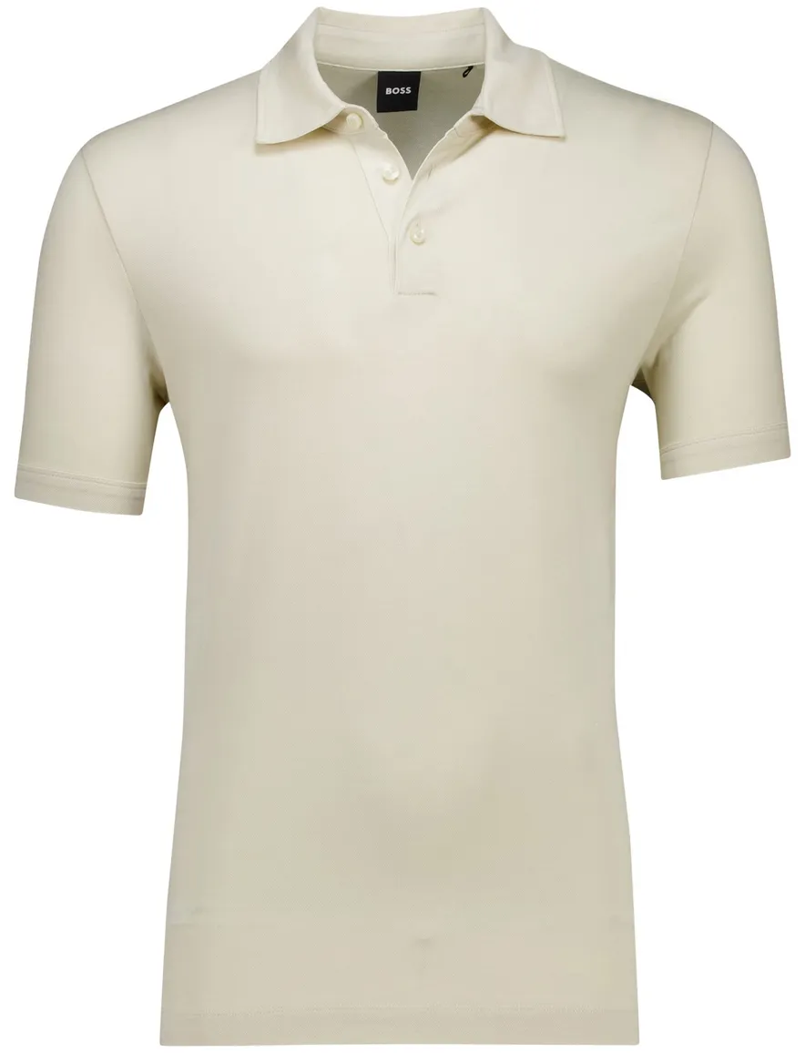 Boss Black H-Press poloshirt korte mouw creme 3-knoops