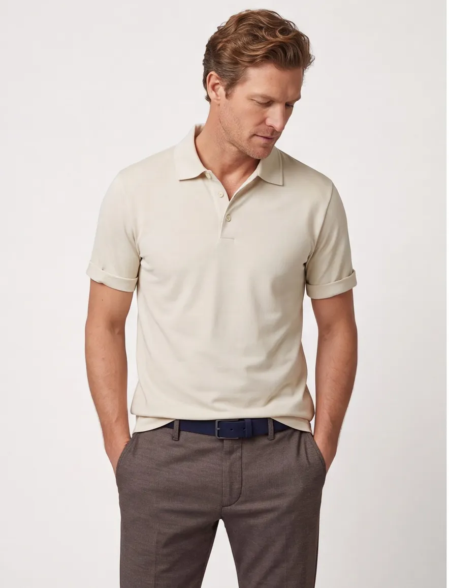 Boss Black H-Press poloshirt korte mouw creme 3-knoops
