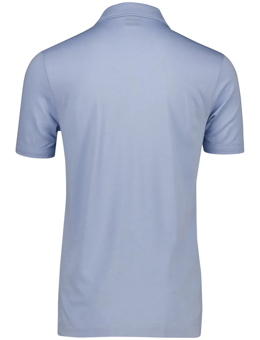 BOSS polo lichtblauw effen pique H-Press 3 knoops